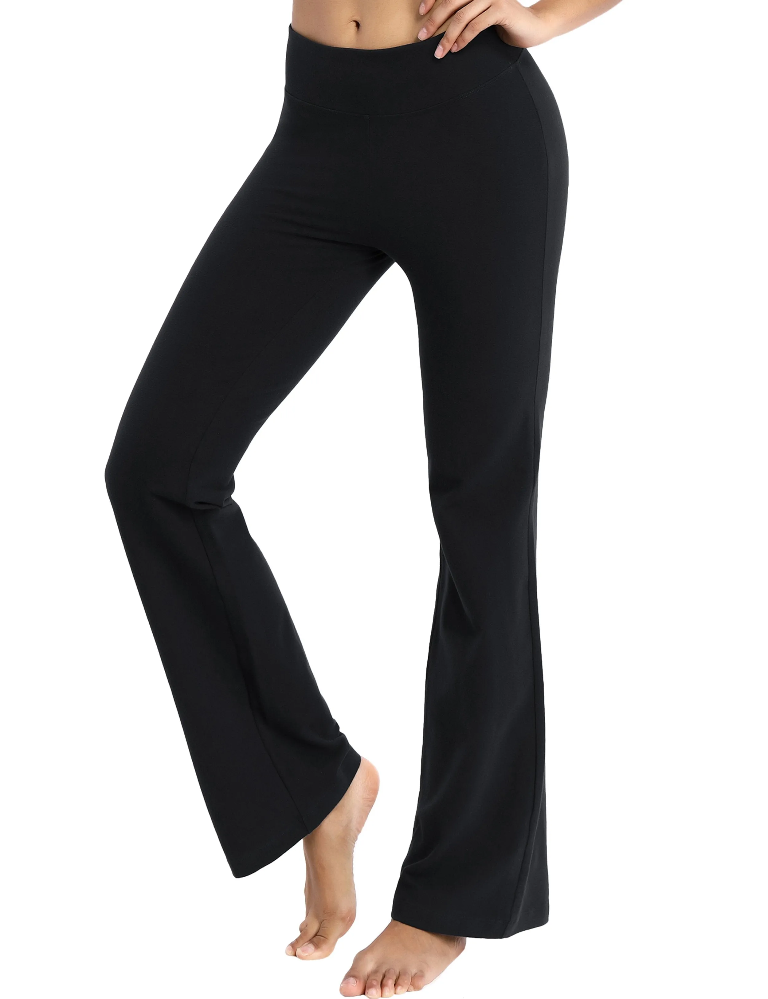 29" 31" 33" 35" Cotton Bootcut Leggings black ins_Running