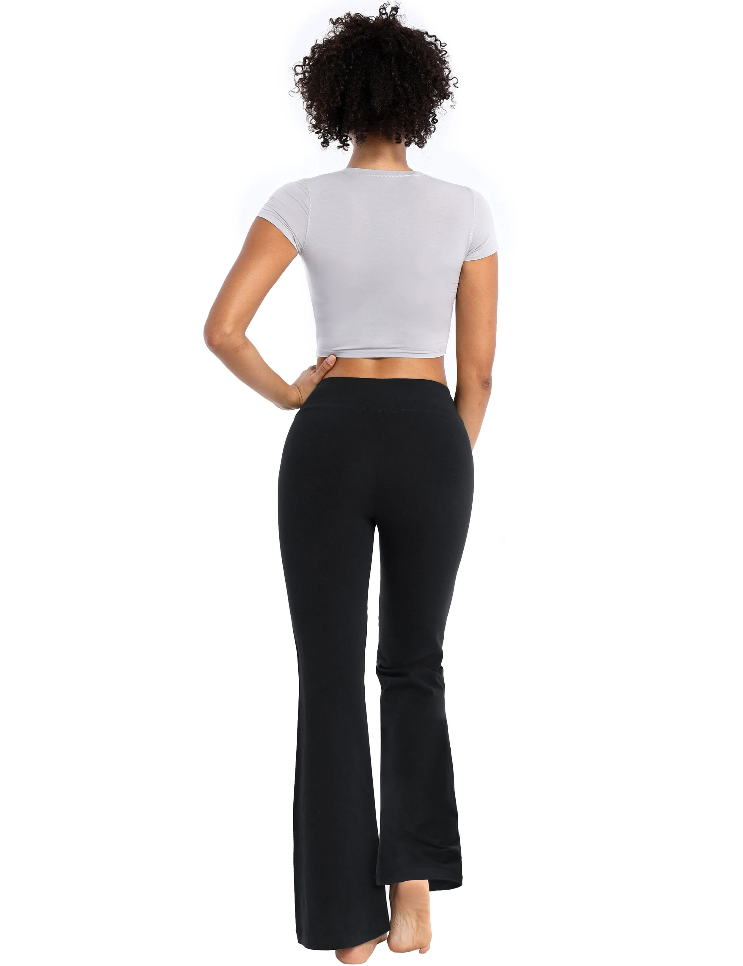 29" 31" 33" 35" Cotton Bootcut Leggings black ins_Running