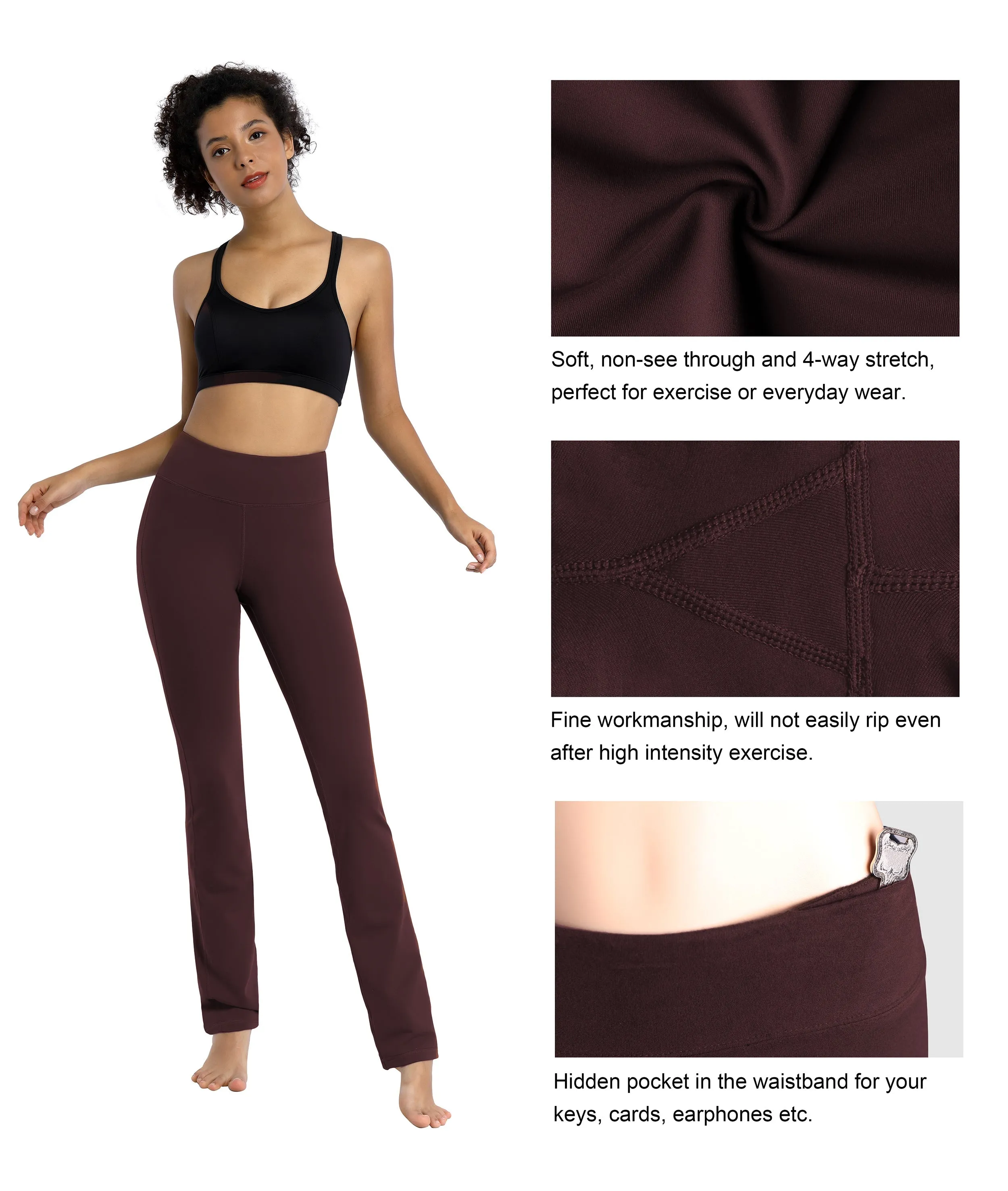 29" 31" 33" 35" Straight Leg Leggings mahoganymaroon_Running