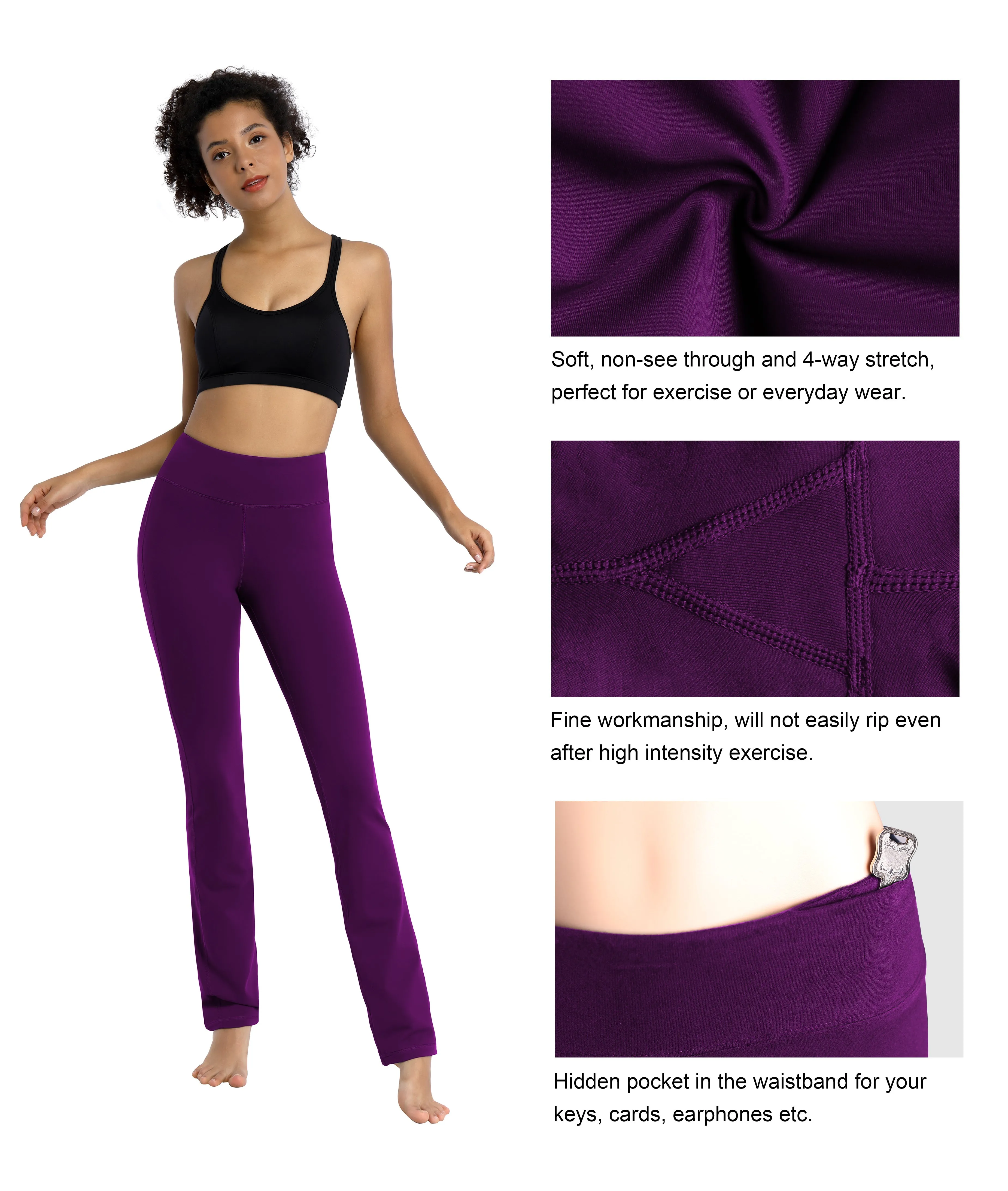 29" 31" 33" 35" Straight Leg Leggings plum_Running