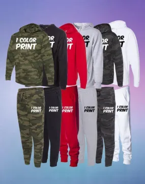 36 1-Color Print Jogger Sets