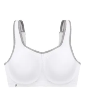 9066 White High Impact Sports Underwire Bra