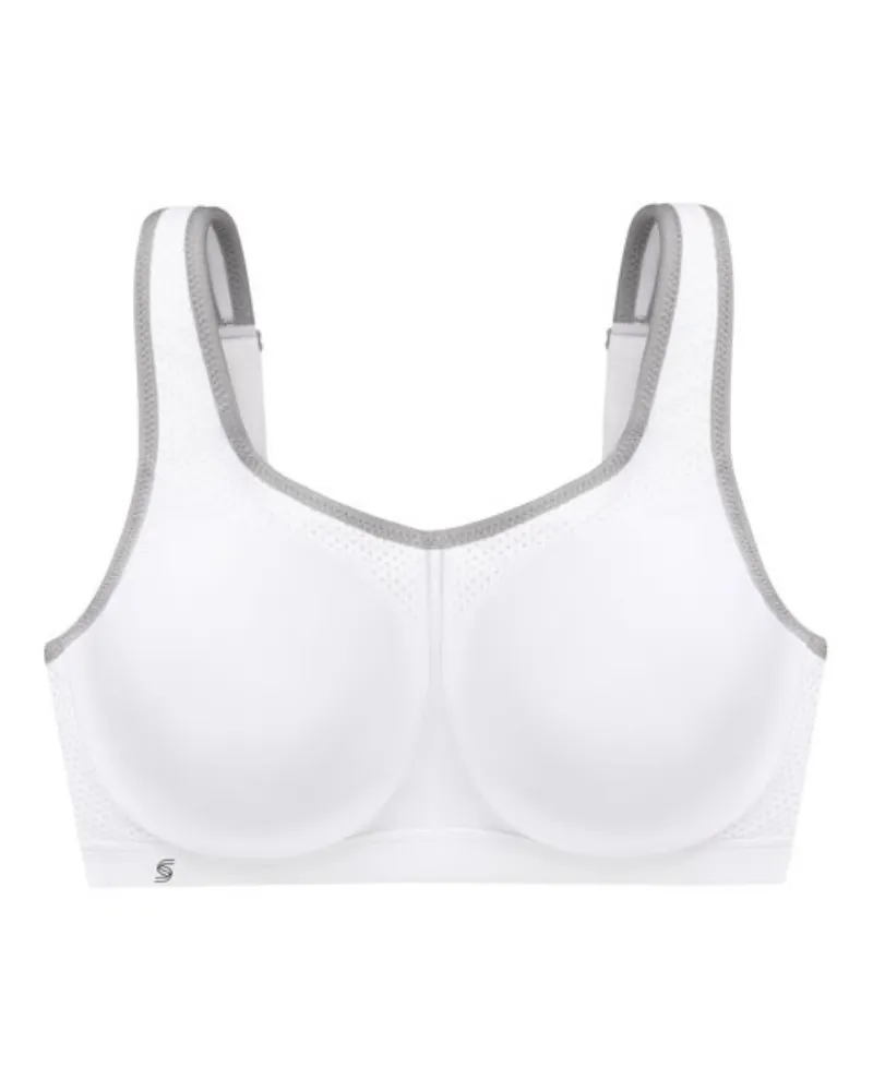 9066 White High Impact Sports Underwire Bra