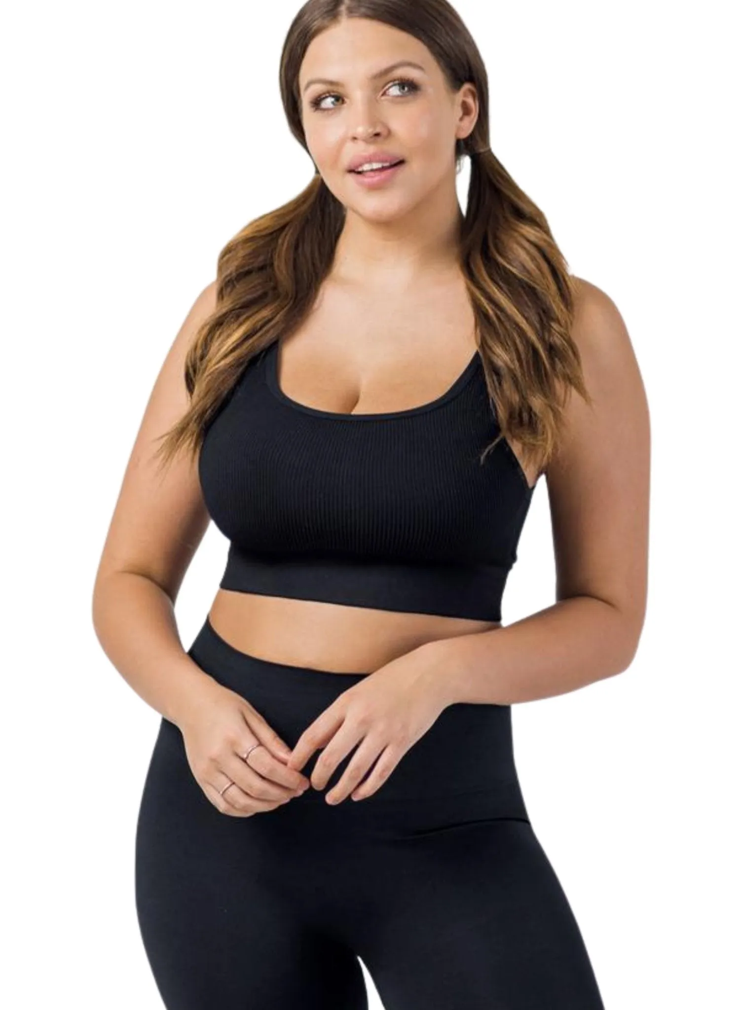 BLANQI Everyday Ribbed Seamless Bralette - Black