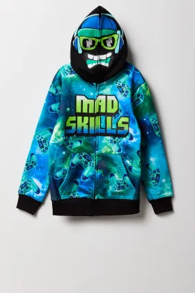 Boys Mad Skills Galaxy Print Full Zip Hoodie