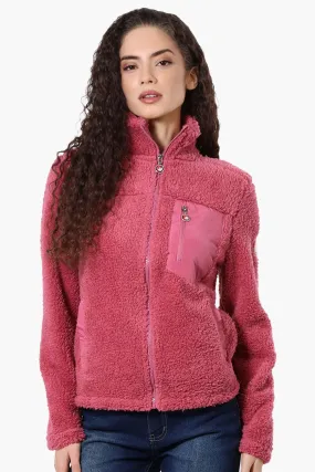 Canada Weather Gear Sherpa Zip Up Lightweight Jacket - Pink