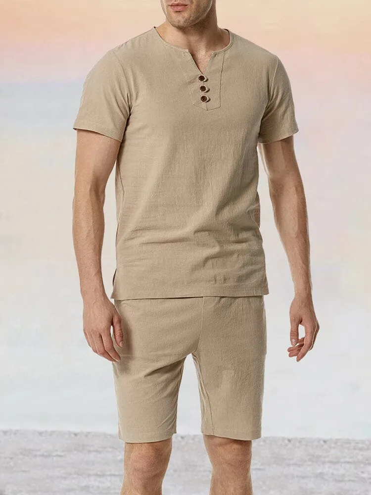 Casual Linen 2-Piece Shirt Sets