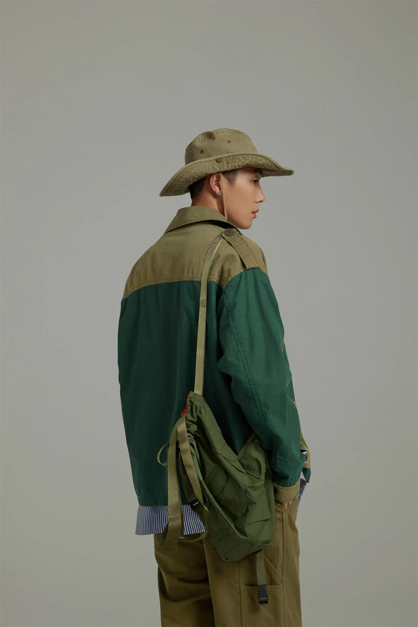 Color Block Zip-Up Field Jacket