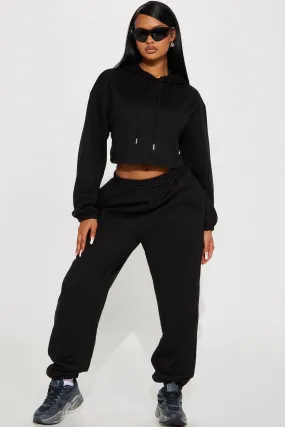 Find Out Fleece Jogger Set - Black