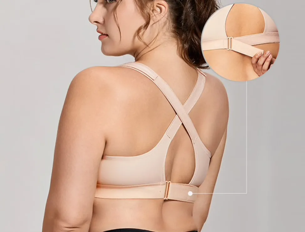 Front Adjustable Wire-free High Impact Sports Bra