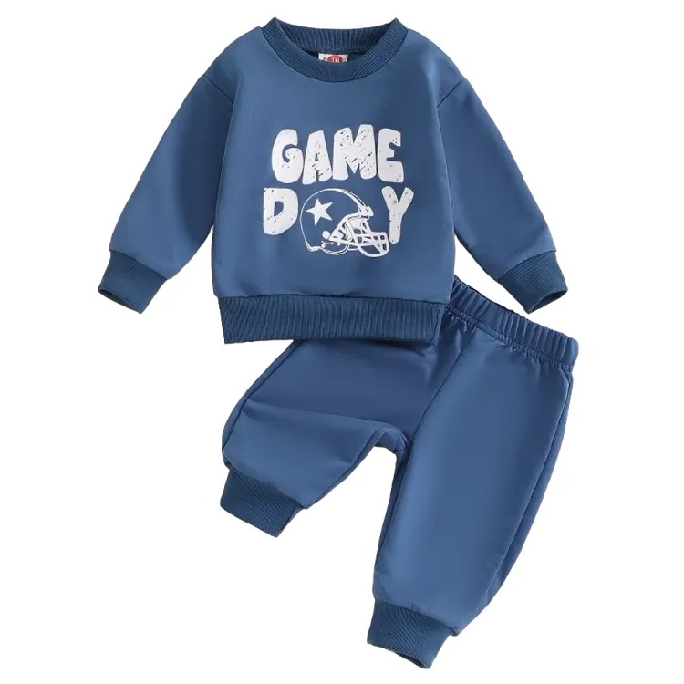 Long Sleeve Blue Game Day Baby Jogger Set