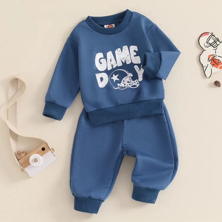 Long Sleeve Blue Game Day Baby Jogger Set