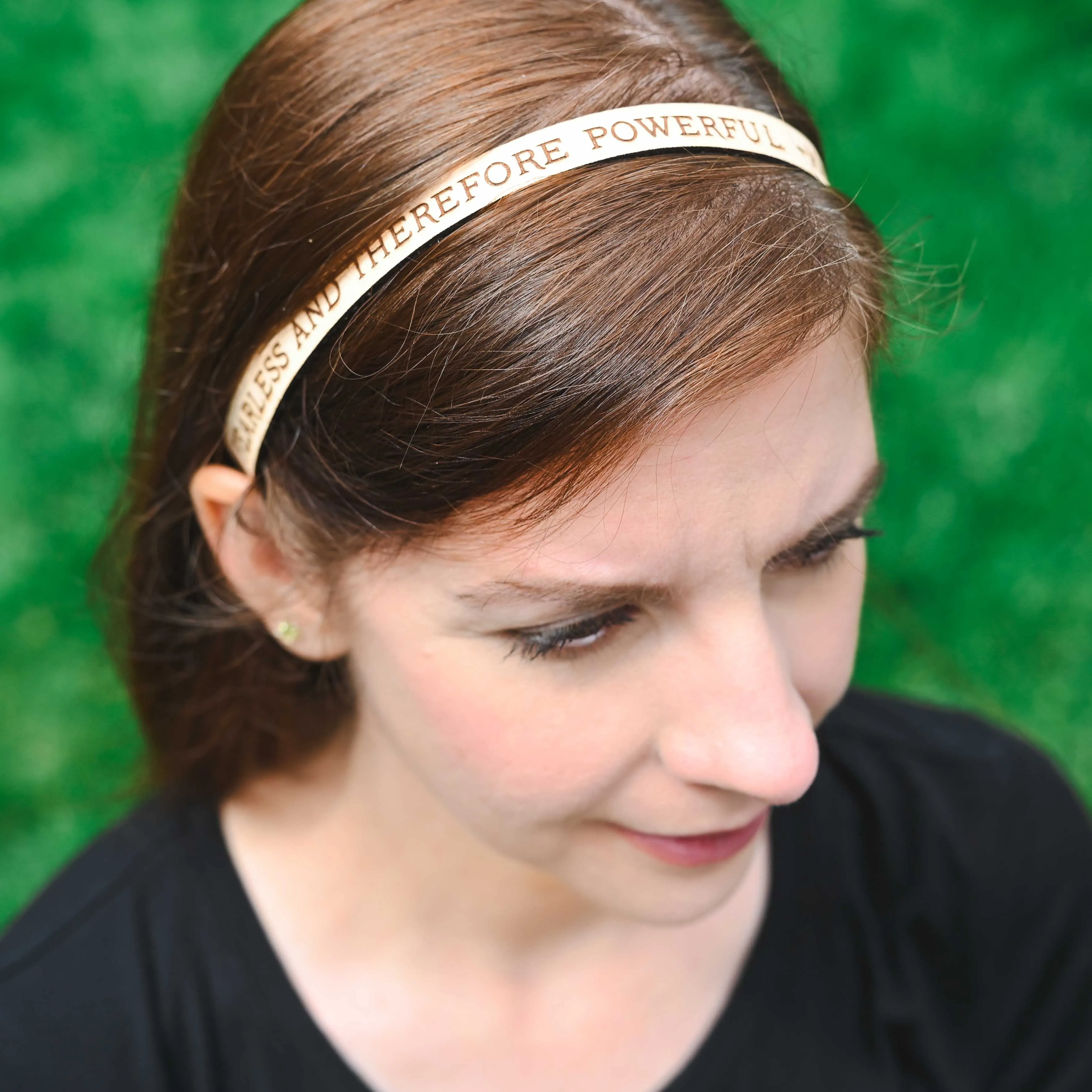 Mary Shelley Leather Quote Headband