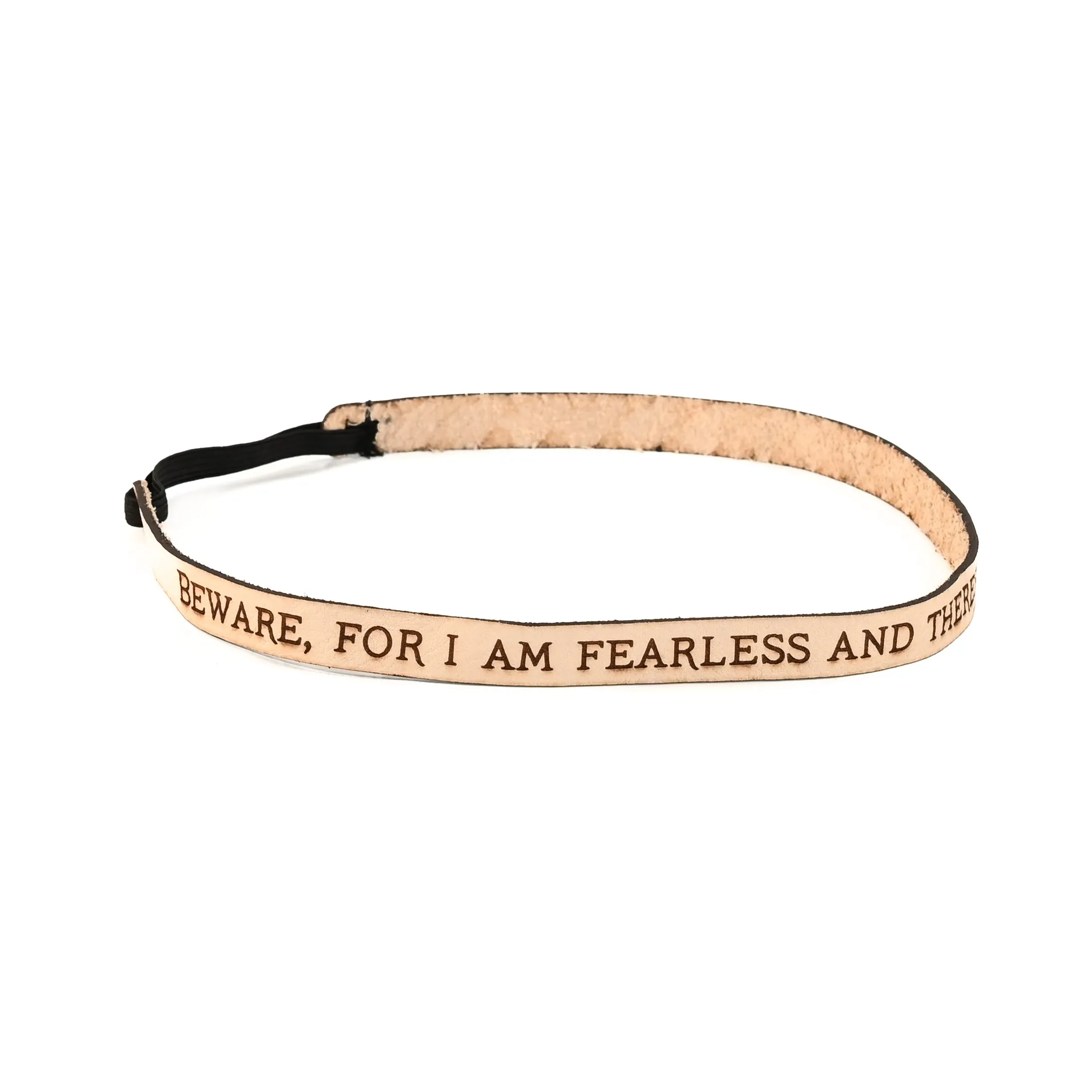 Mary Shelley Leather Quote Headband