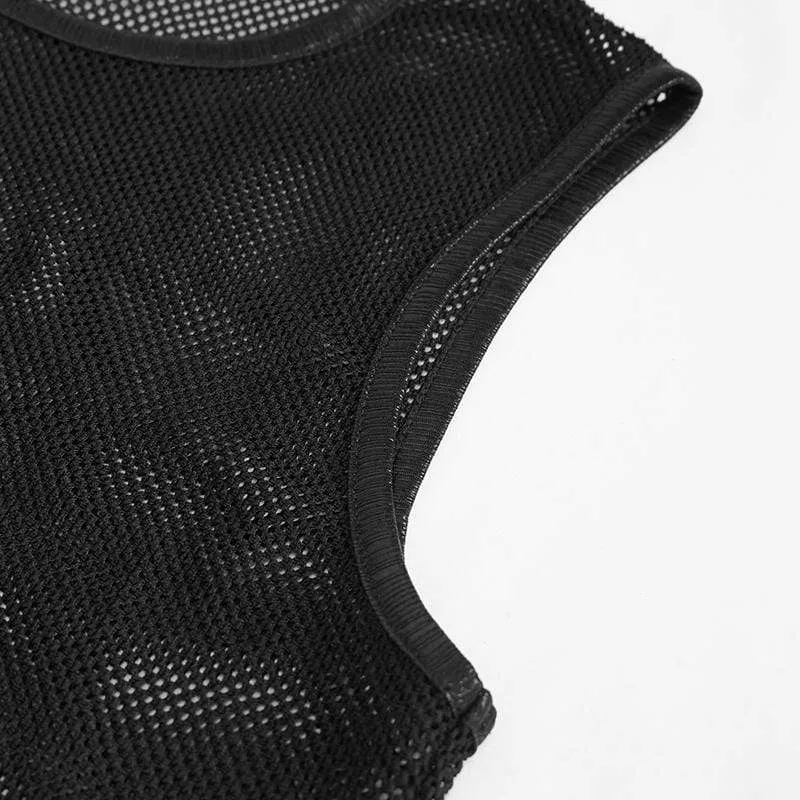 Men's Gothic Sheer Mesh Tank Tops