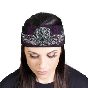 Milwaukee Leather | Bling Designed Wide Headbands-Headwraps for Women Biker Bandana with Antique Sugar - MLA8003