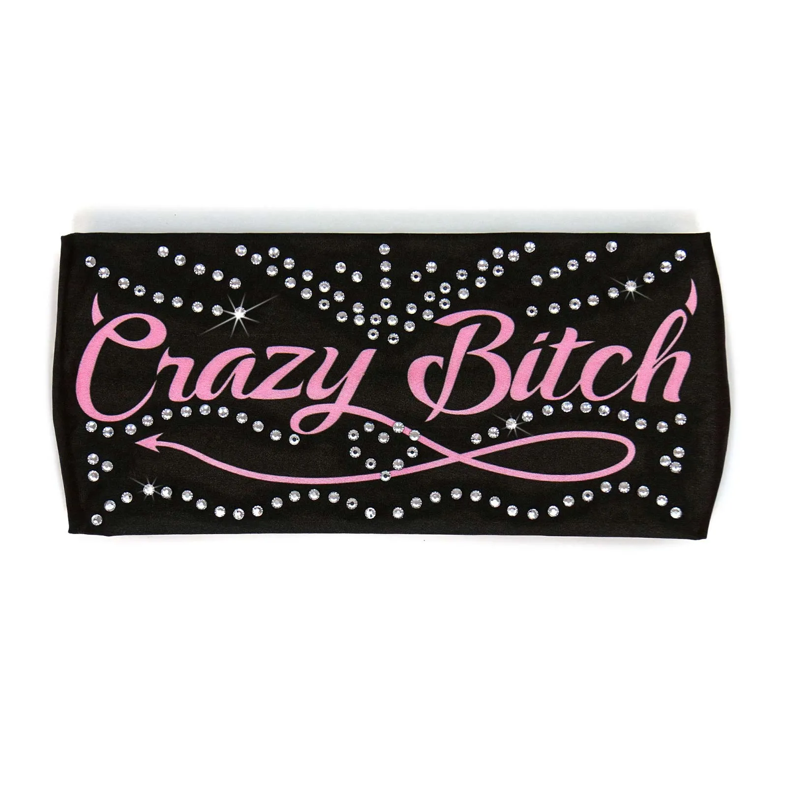 Milwaukee Leather | Bling Designed Wide Headbands-Headwraps for Women Biker Bandana with Crazy Bitch- MLA8016