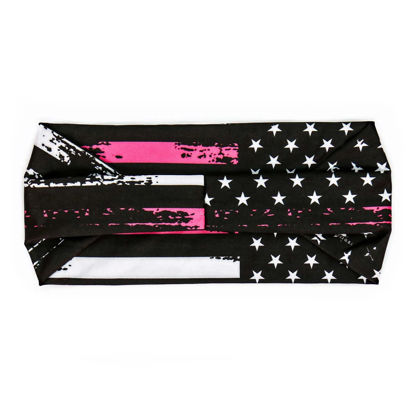 Milwaukee Leather | Bling Designed Wide Headbands-Headwraps for Women Biker Bandana with Pink Flag - MLA8033