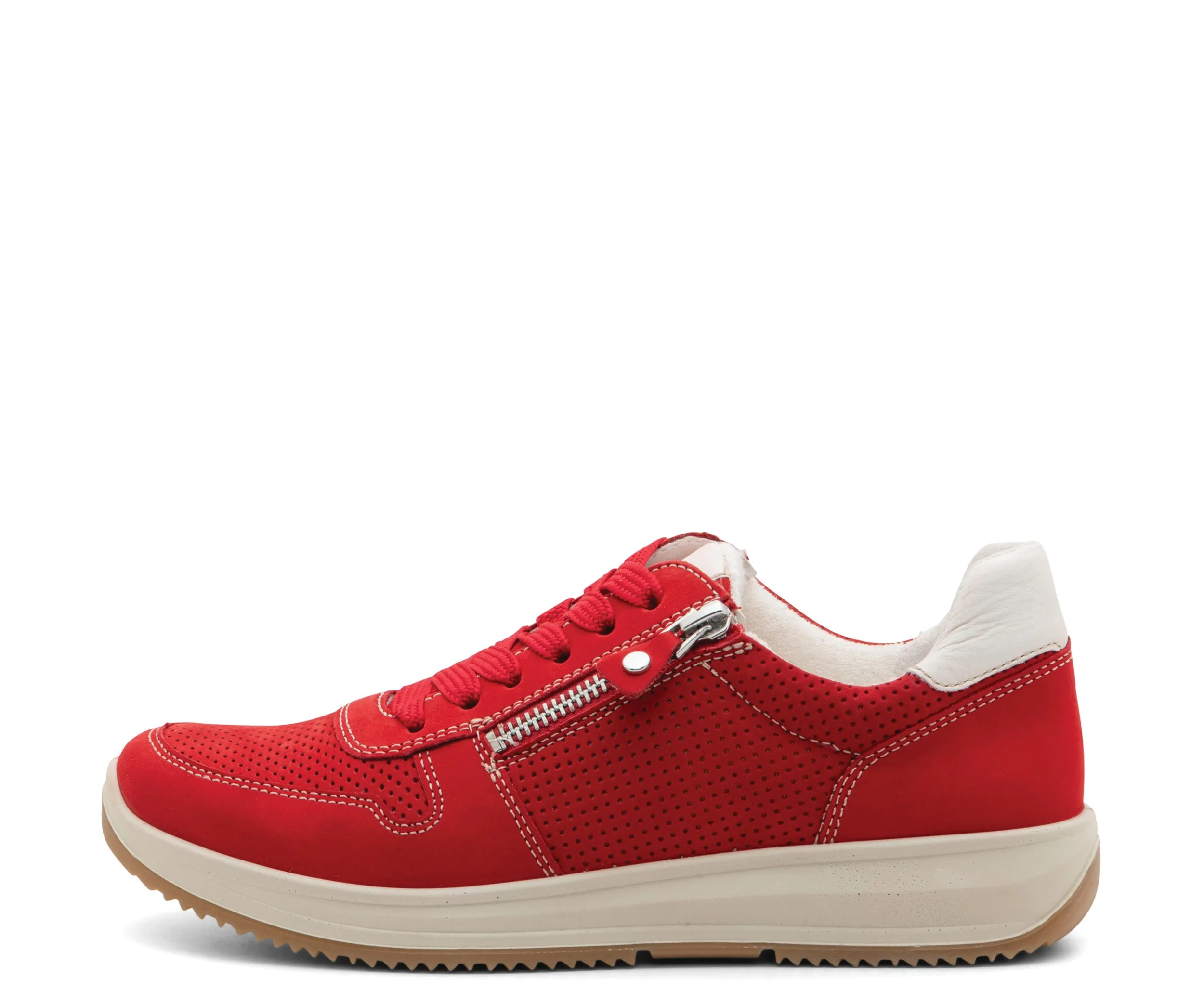 Opal Women's Perforated Zip Sneaker - Red 19