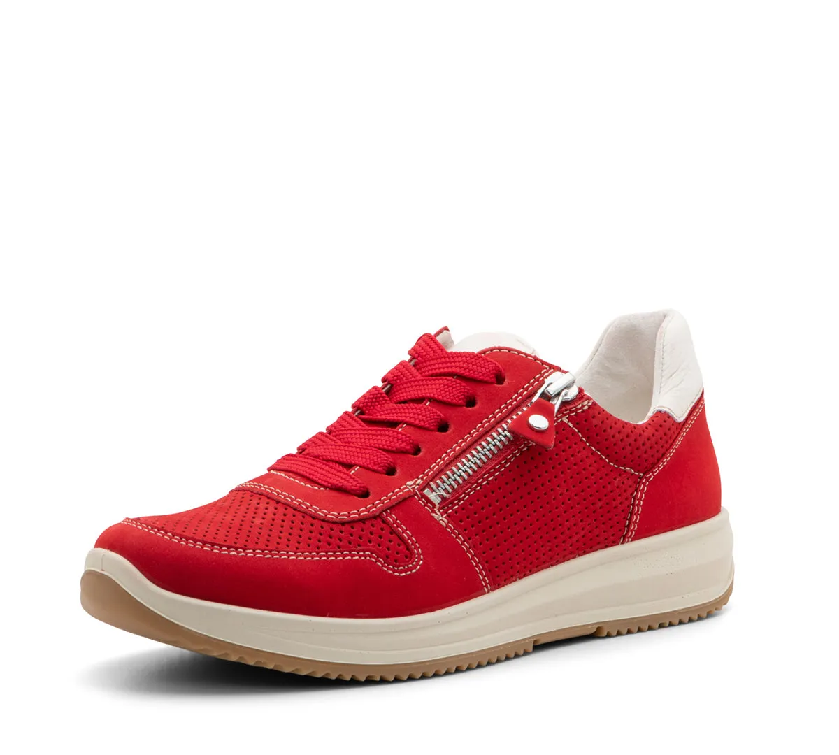 Opal Women's Perforated Zip Sneaker - Red 19