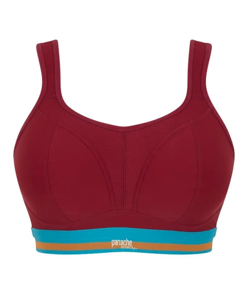 Panache Sport Boundless Longline Wire-free Sports Bra - Cranberry