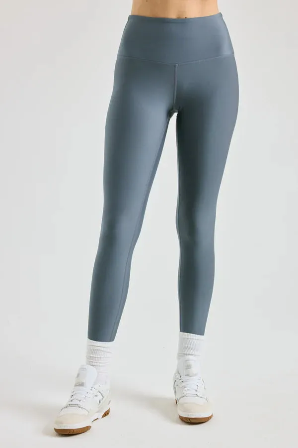 Recycled High Rise Sport Legging in Steel Grey