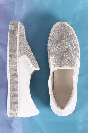 Rhinestone Embellished Slip-On Sneaker