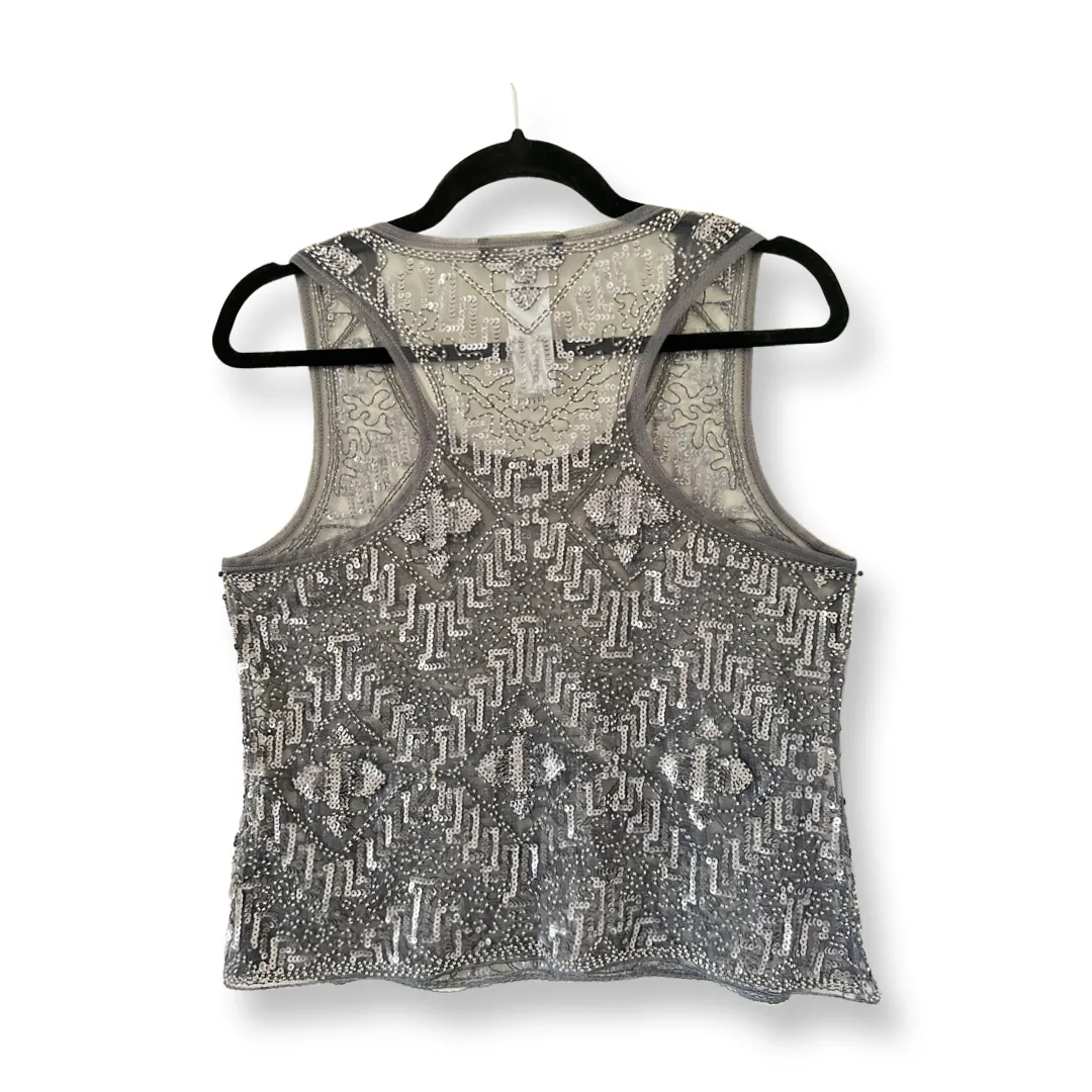 Sequin embroidery tank grey