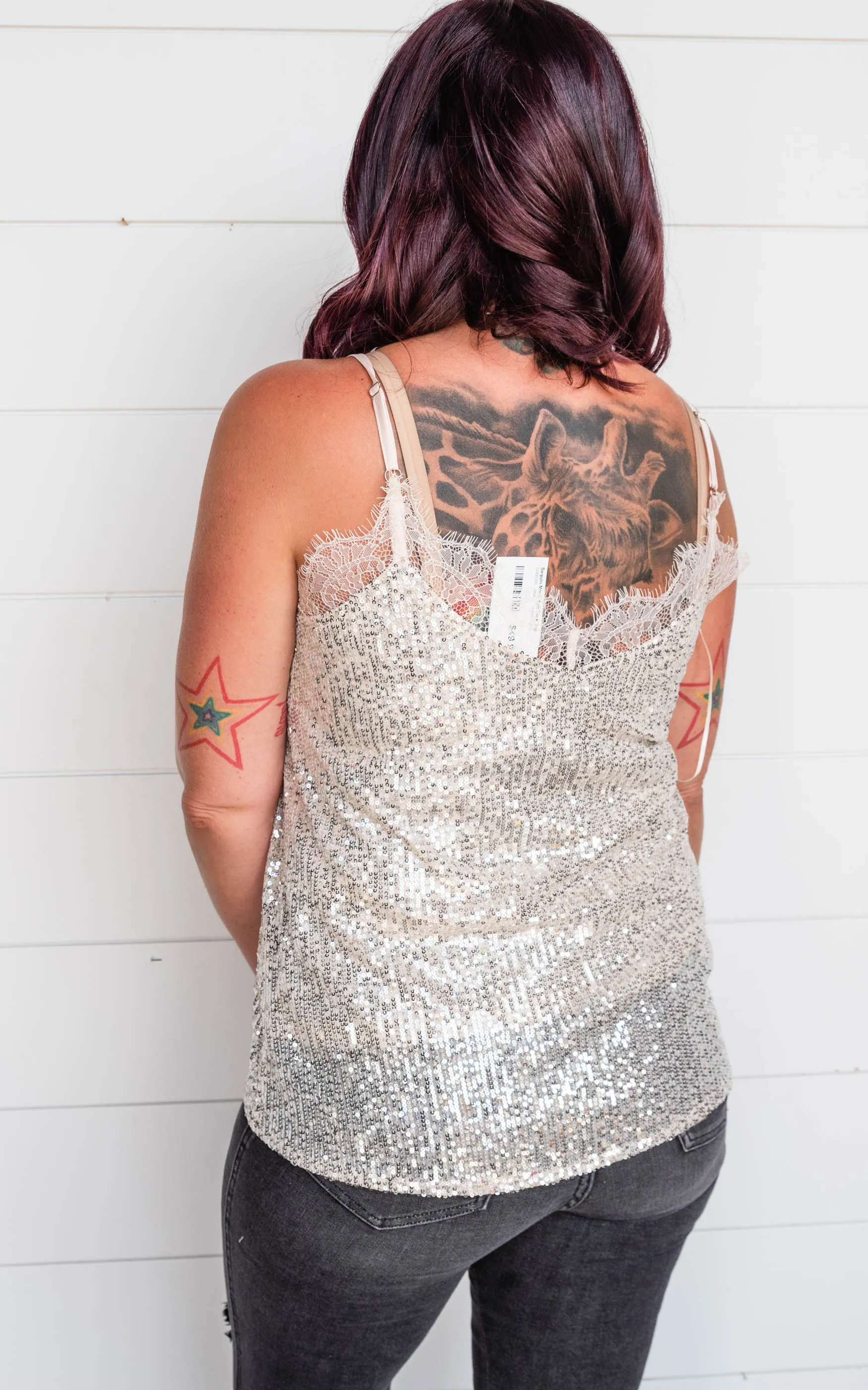 Sequin Mesh Knit Tank Top - Final Sale