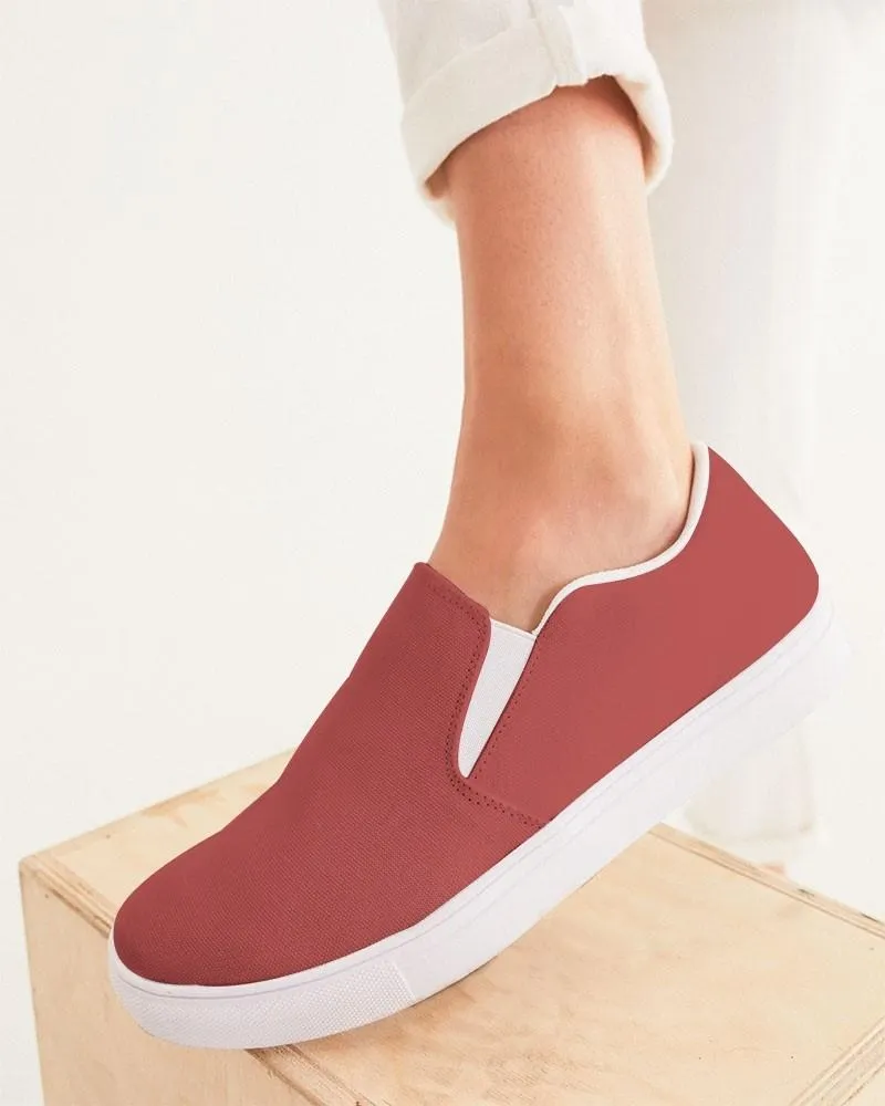 Shaded Midtone Red Slip-On Canvas Sneakers | Women's | C0M80Y60K30