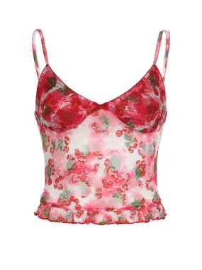 Sonia Floral Top with Ruffle Detail