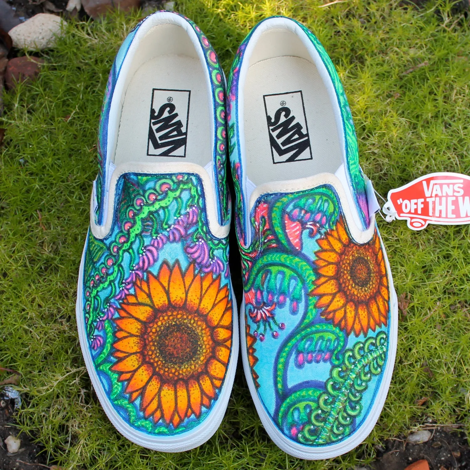 Sunflower custom Vans Slip On Sneakers