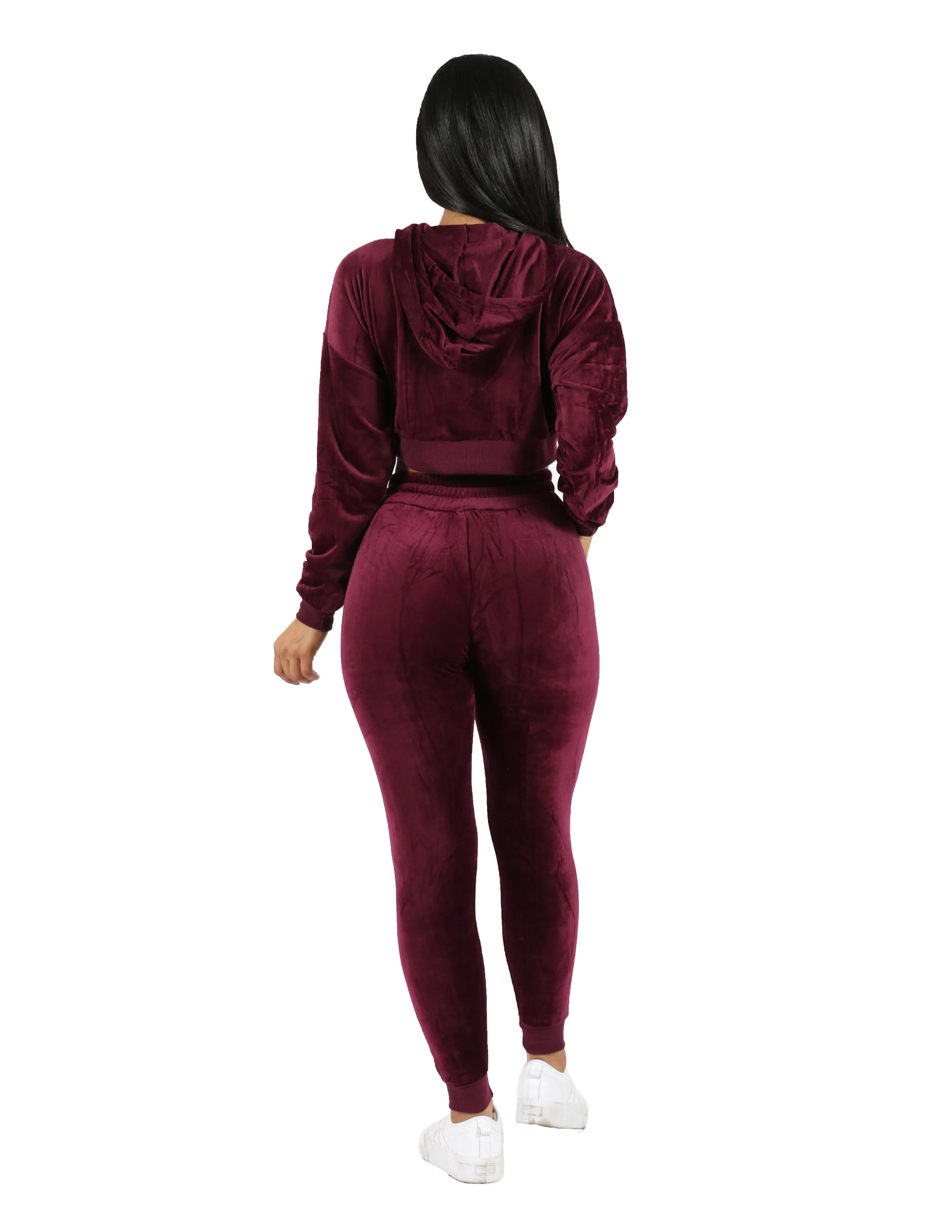 Velour Crop Top & Jogger Set