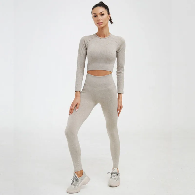 Women Sports Workout Clothes Tracksuit Sports Bra Leggings Set