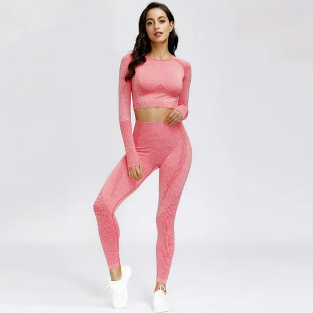 Women Sports Workout Clothes Tracksuit Sports Bra Leggings Set