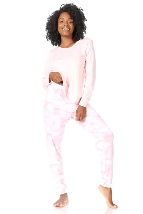 Women's "WEEKEND MODE" Long Sleeve Top and Jogger Pajama Set