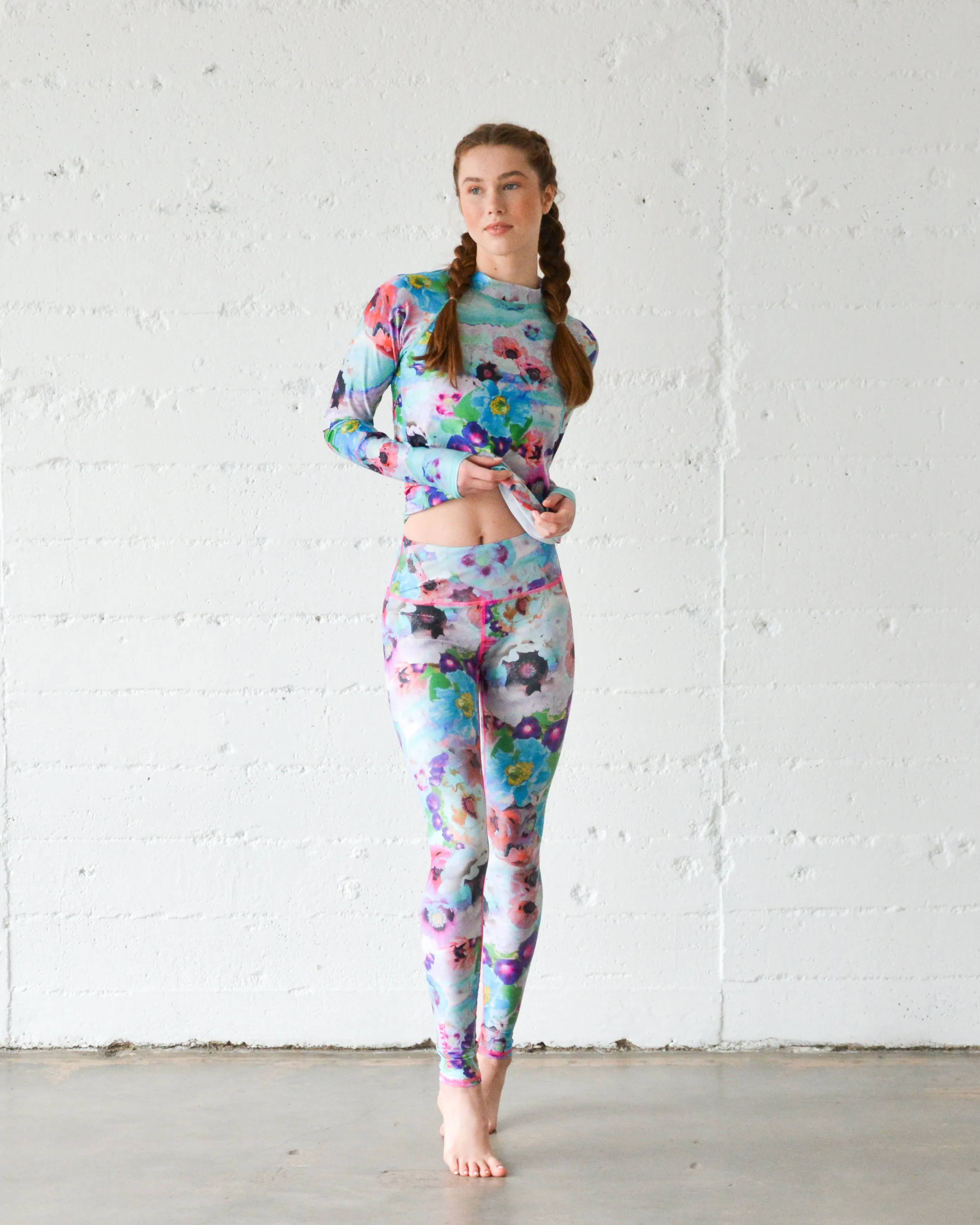 WOMEN'S SWIM LEGGINGS  - SEA POPPY BUDS