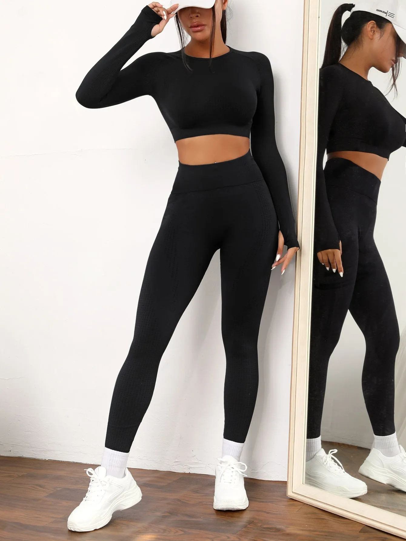 Yoga Basic Seamless Raglan Sleeve Sports Set