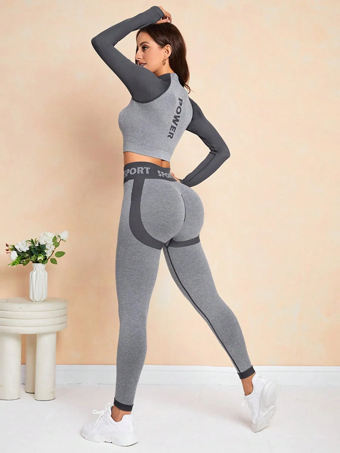 Yoga Basic Seamless Raglan Sleeve Sports Set