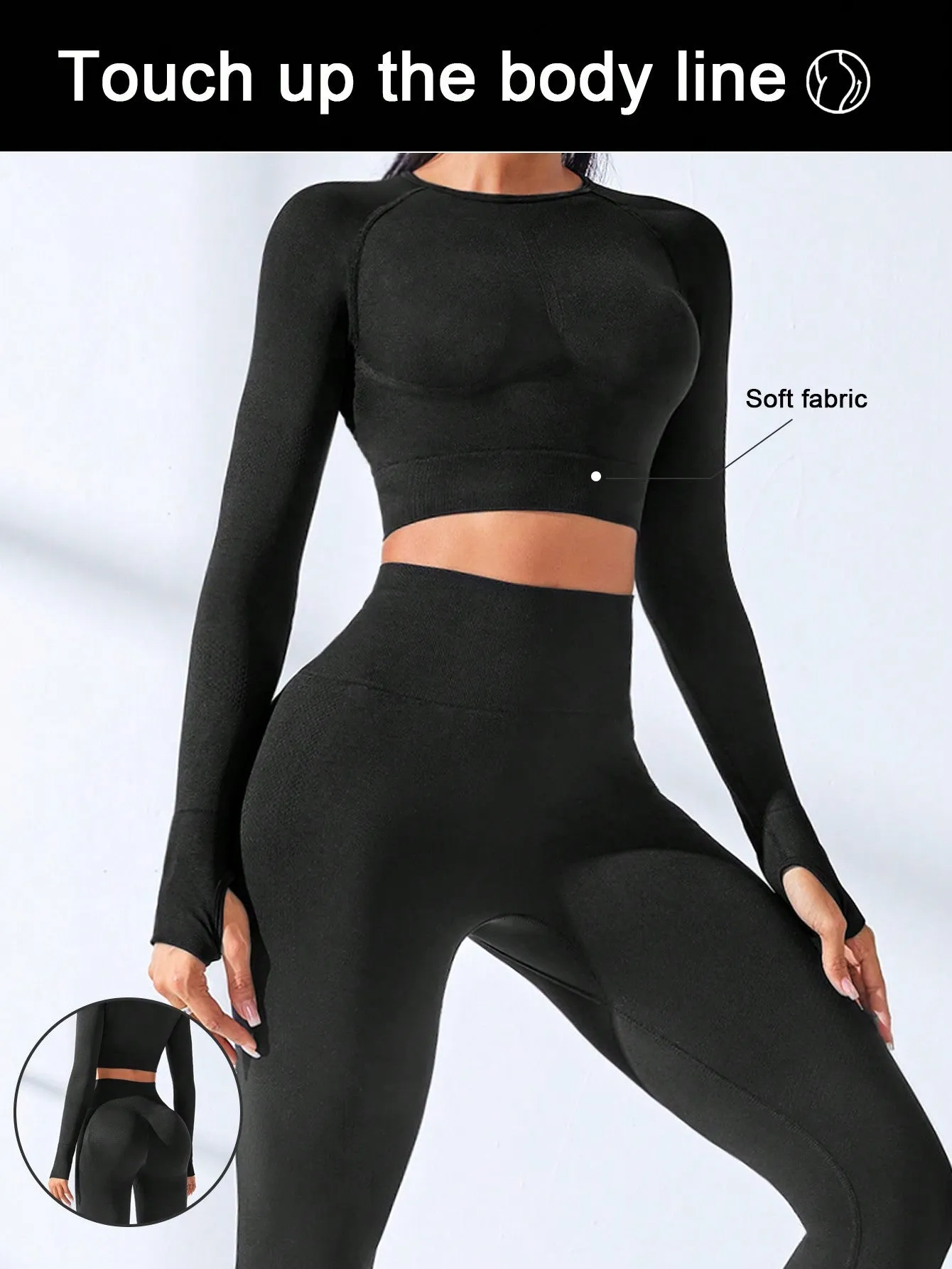 Yoga Basic Seamless Raglan Sleeve Sports Set