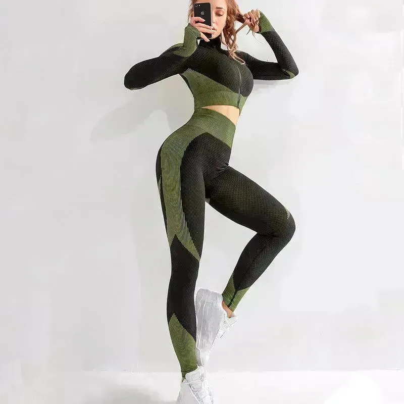 Yoga sets female sport gym suit